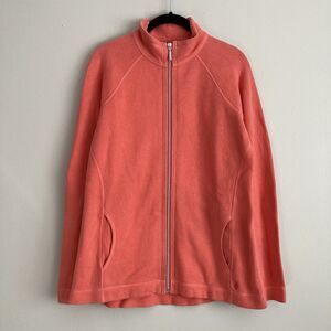 Tommy Bahama Womens Aruba Full Zip Jacket Apricot Size Medium Cotton Stretch